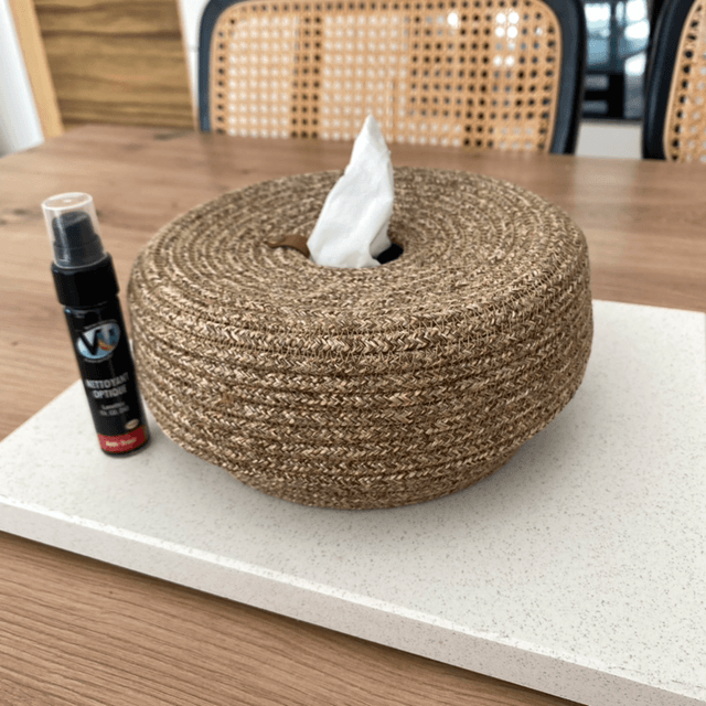 Boîte mouchoirs  en corde tissée tressée naturelle 