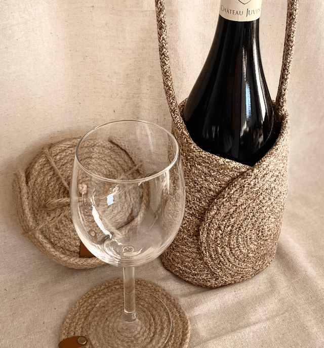 Sac  porte-bouteille en corde 