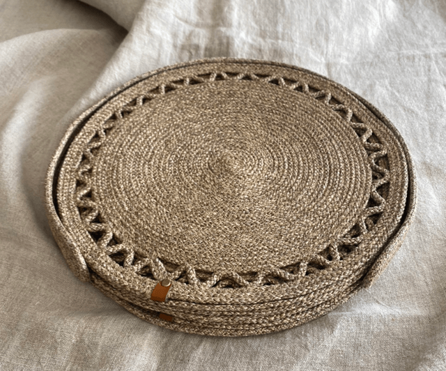 2 sets de table en corde naturelle  rustique chêne