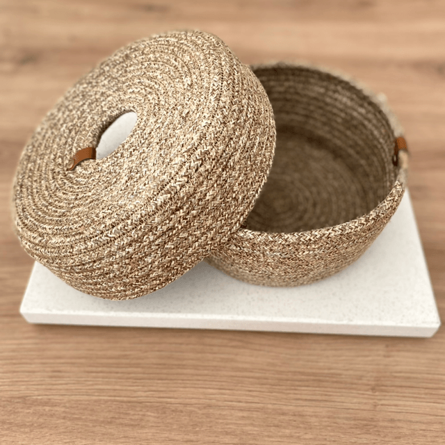 Boîte mouchoirs  en corde tissée tressée naturelle 