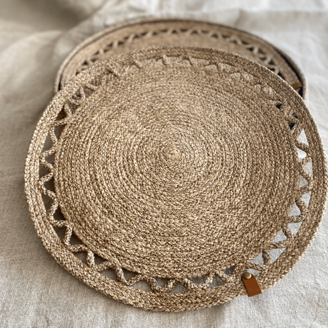 2 sets de table en corde naturelle  rustique chêne
