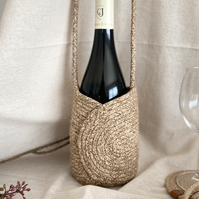 Sac  porte-bouteille en corde 